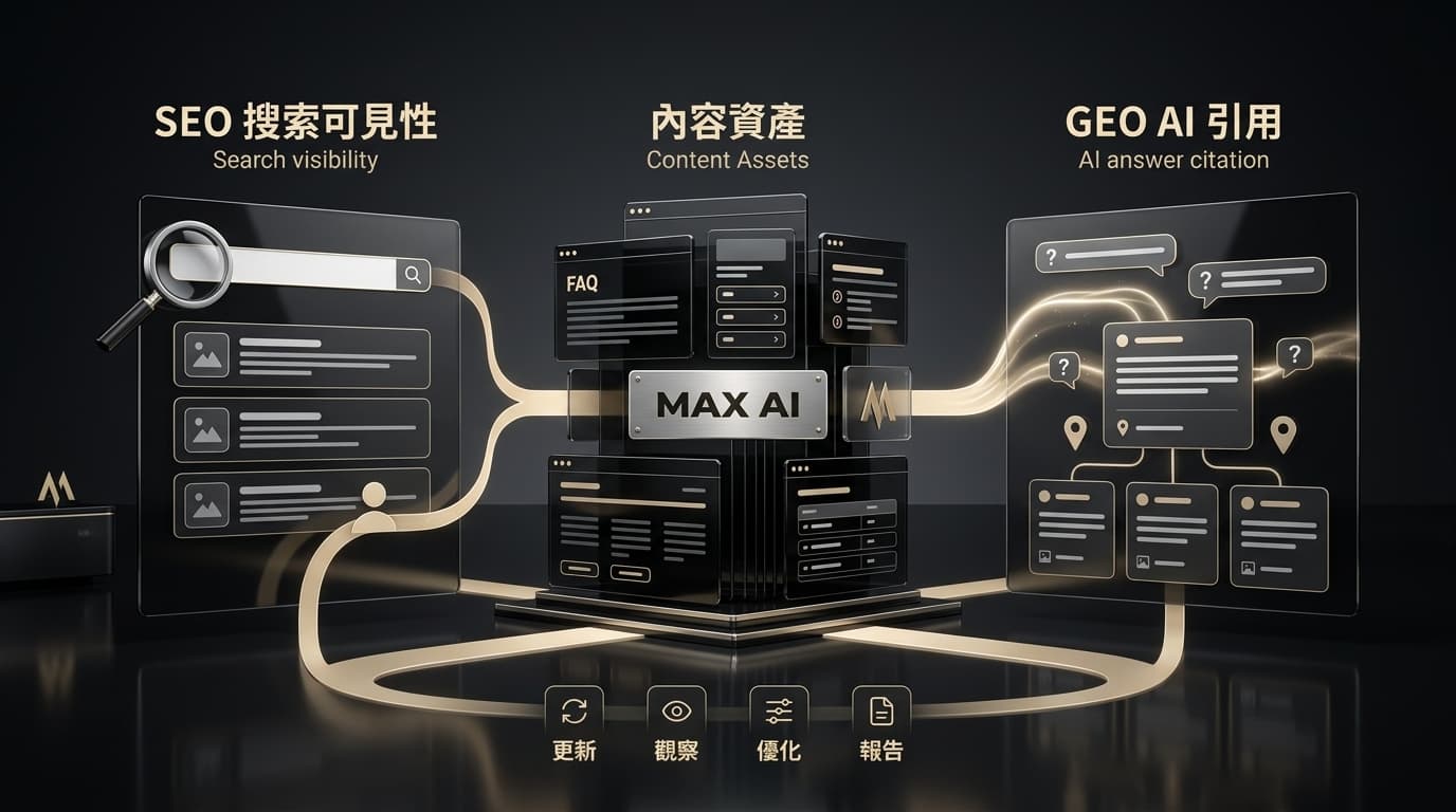 SEO / GEO
被 Google 搜到，被 AI 推薦